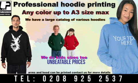 custom hoodie printing in London banner