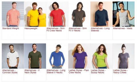 different options for bulk t shirt printing