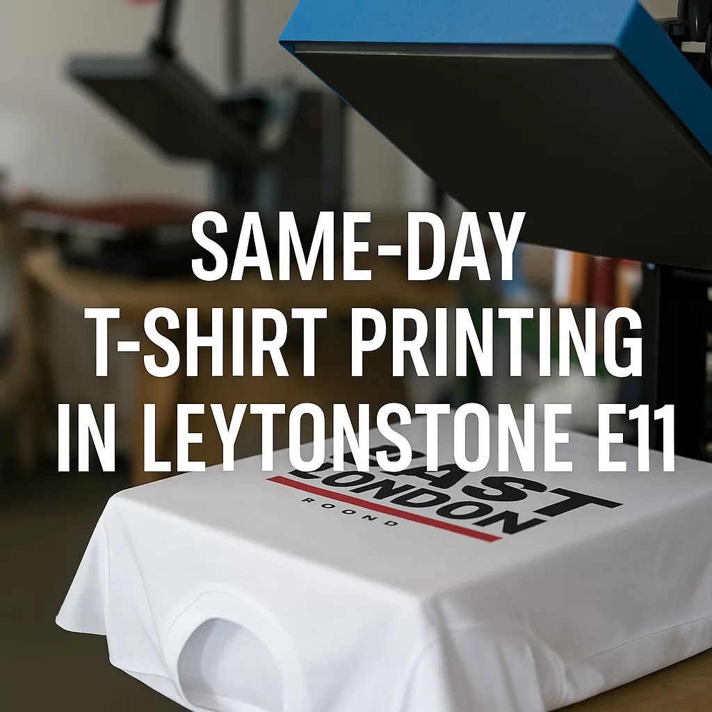 Same day t‑shirt printing Leytonstone E11 – East London Printers workshop